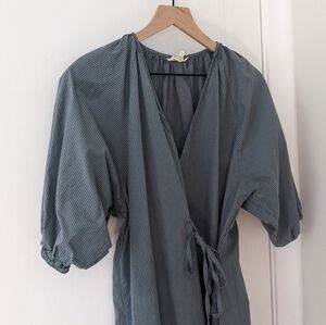 Deiji Studios Cotton Midi Wrap Fold Dress S/M